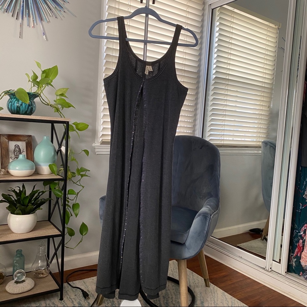 We the Free dark gray fitted sleeveless maxi